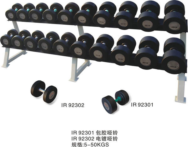 IR92301 Rubber coated dumbbell